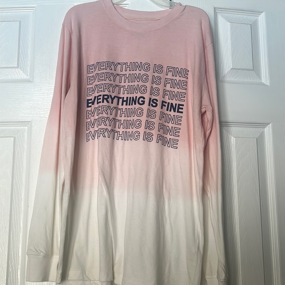 White/navy/pink long sleeve